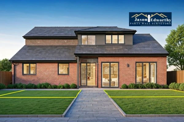 Home extension focusing on boundary line West Yorkshire